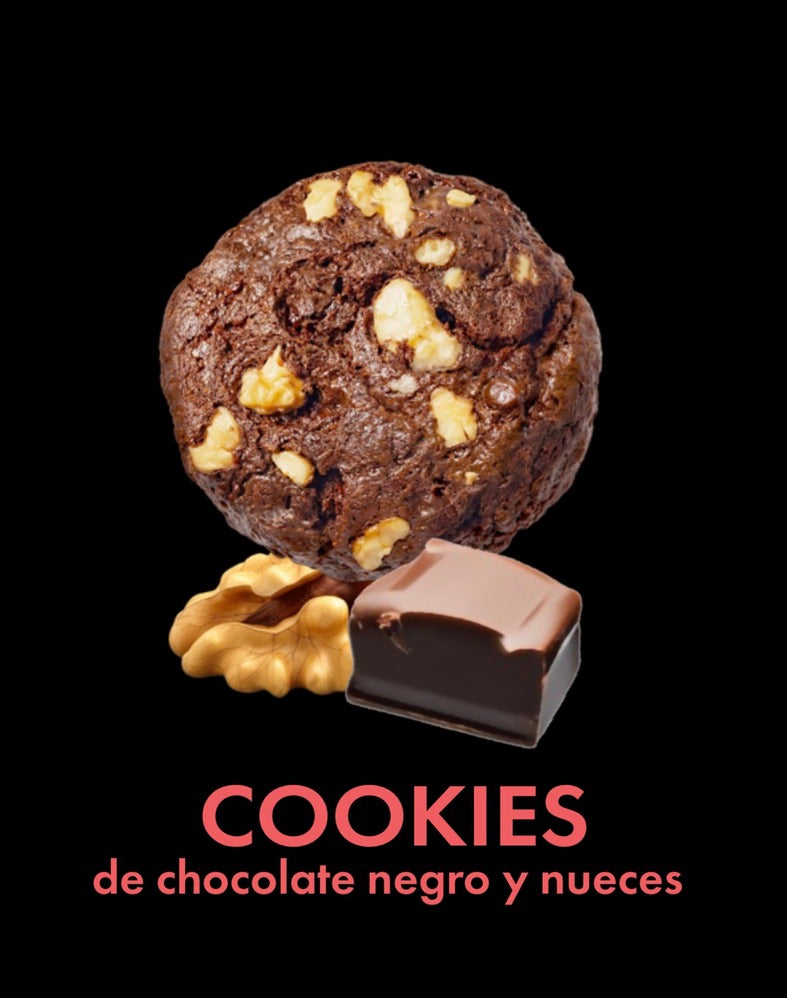 Cookie roll de chocolate negro con nueces (hasta 16 porciones)