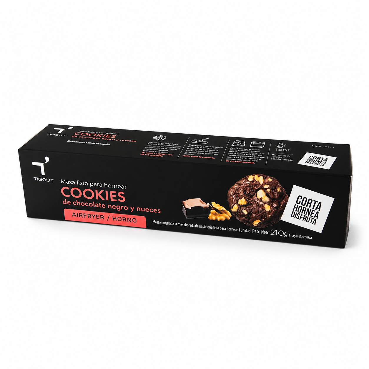 Cookie roll de chocolate negro con nueces (hasta 16 porciones)